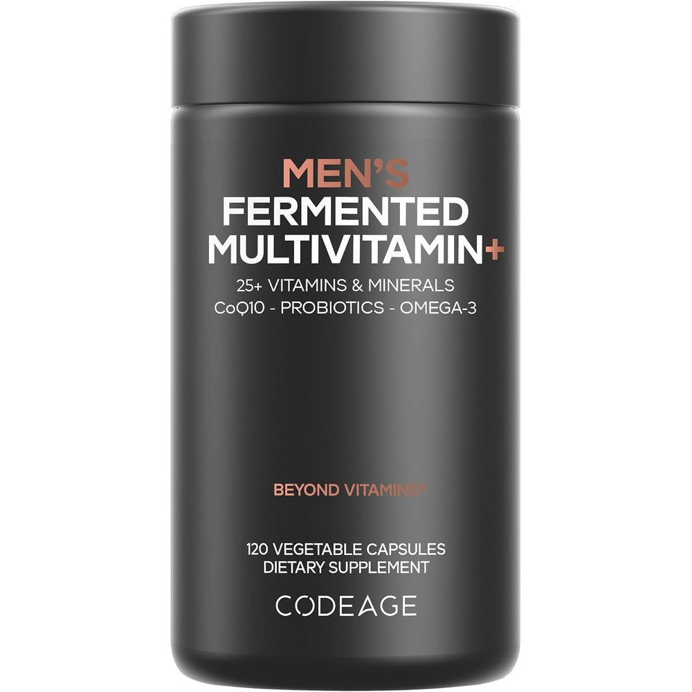 Codeage Men's Fermented Daily Multivitamin With 25 Plus Essential Vitamins Minerals Probiotics Organic Whole Foods And Omega 3 - 120 Capsules