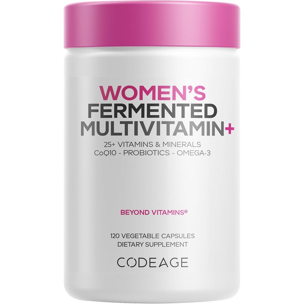 Codeage Women's Daily Multivitamin, 25 Plus Vitamins And Minerals, Fermented, Organic Whole Foods, Probiotics Supplement, 120 Capsules