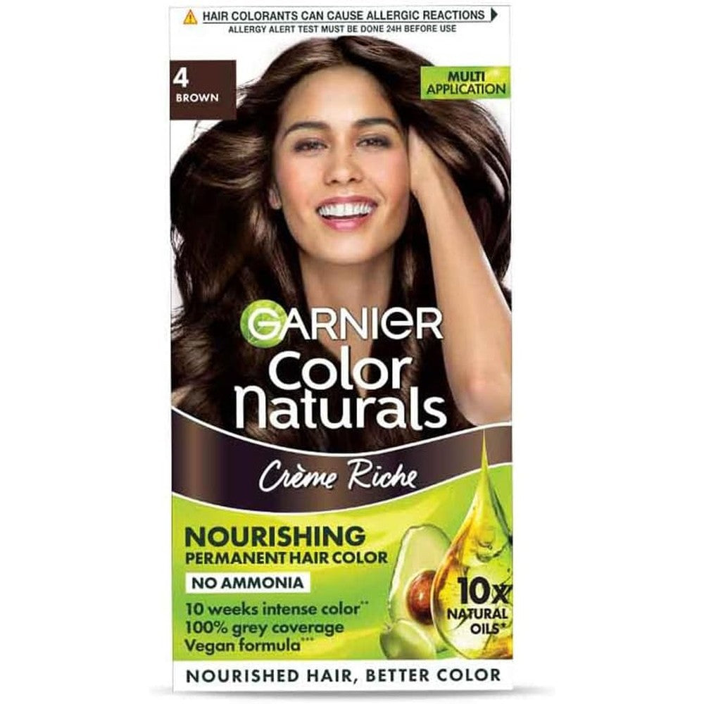 Garnier Color Naturals Creme Hair Color Shade 4 Brown 70 Milliliter Plus 60 Gram