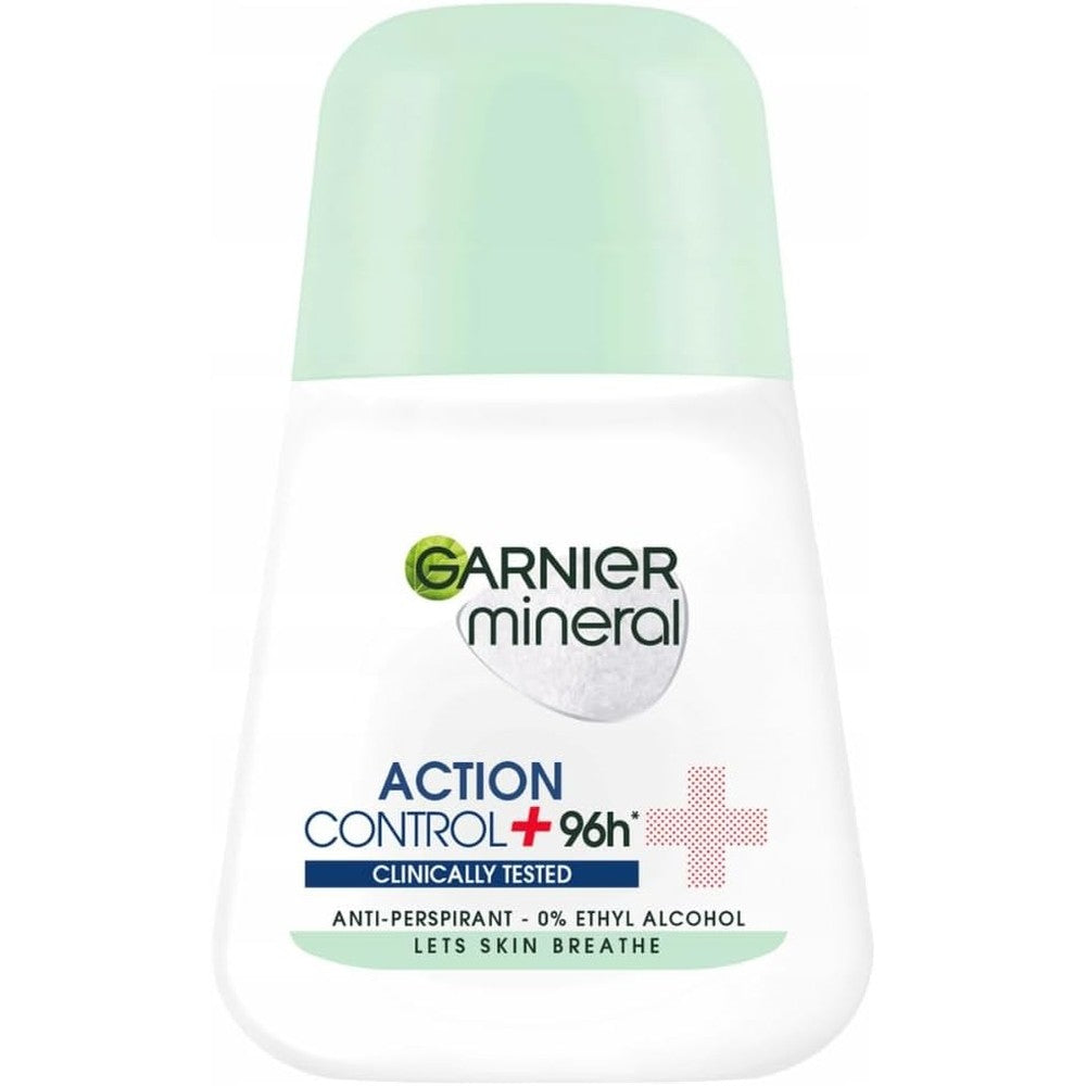 Garnier Mineral Action Control 96h Clinically Tested 0 Percent Ethyl Alcohol Anti-Perspirant Roll-On 50 Milliliters