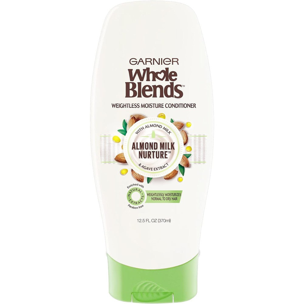 Garnier Whole Blends Nurturing Almond Milk And Agave Extract Weightless Moisture Conditioner For Normal To Dry Hair Paraben Free 12.5 Fluid Ounces