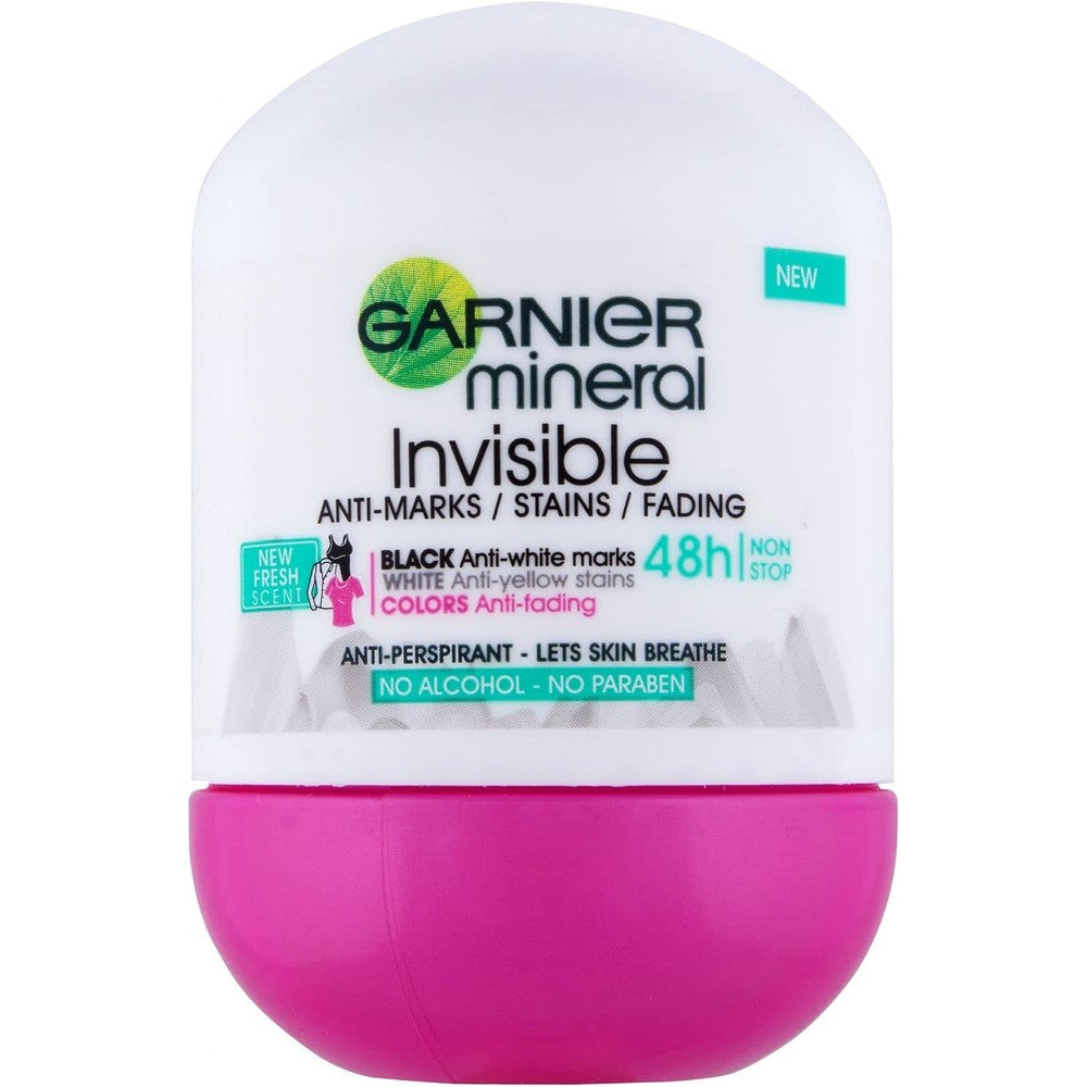 Garnier Deodorant Invisible Mineral Roll On Antiperspirant 50 Milliliters
