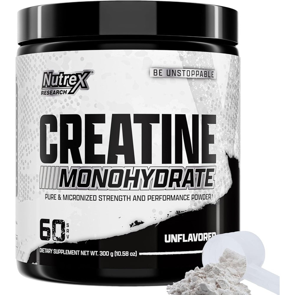 Nutrex Research Creatine Monohydrate Powder Unflavored 300 Grams 60 Servings Micronized Muscle Strength Supplement