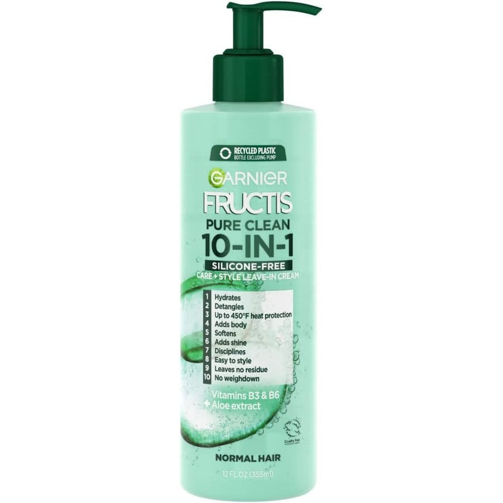 Garnier Fructis Pure Clean 10-in-1 Care And Styling Leave-In Cream 12 Fluid Ounces