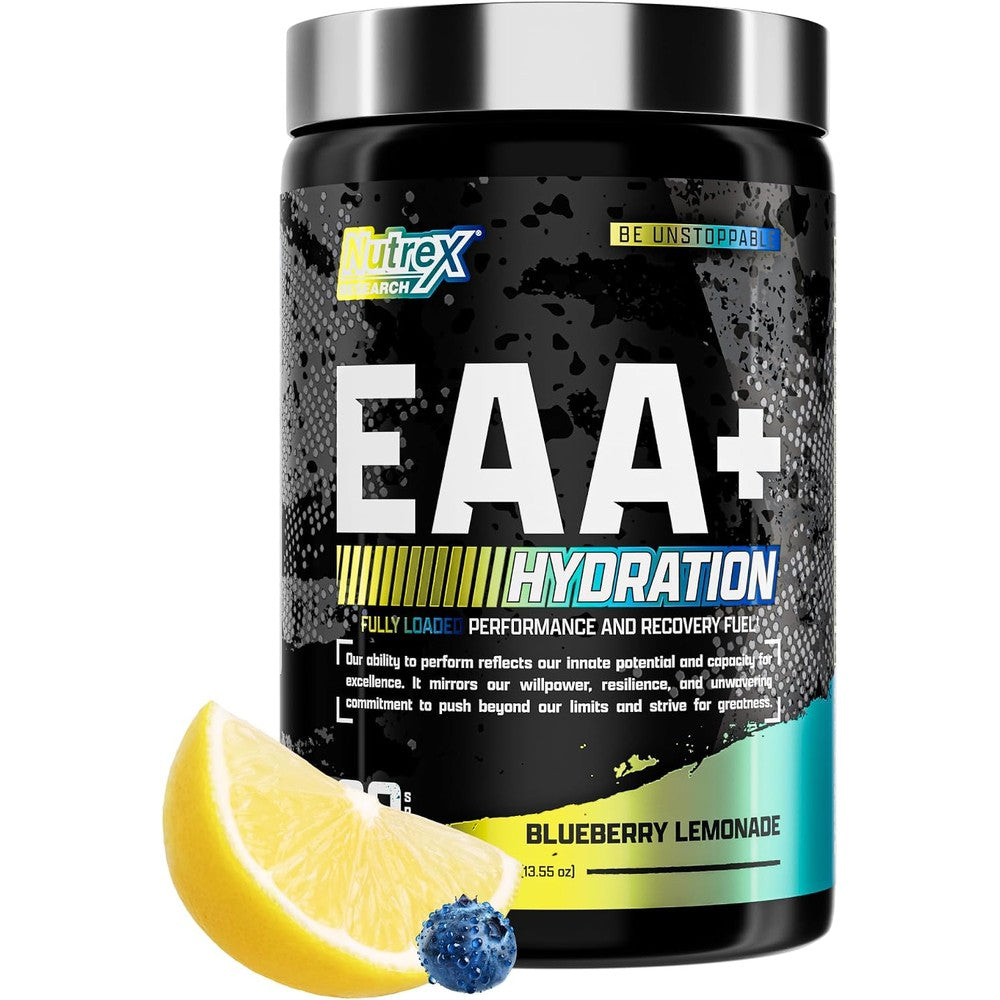 Nutrex Research EAA Hydration Essential Amino Acids And BCAAs Powder Blueberry Lemonade 390 Grams 30 Servings