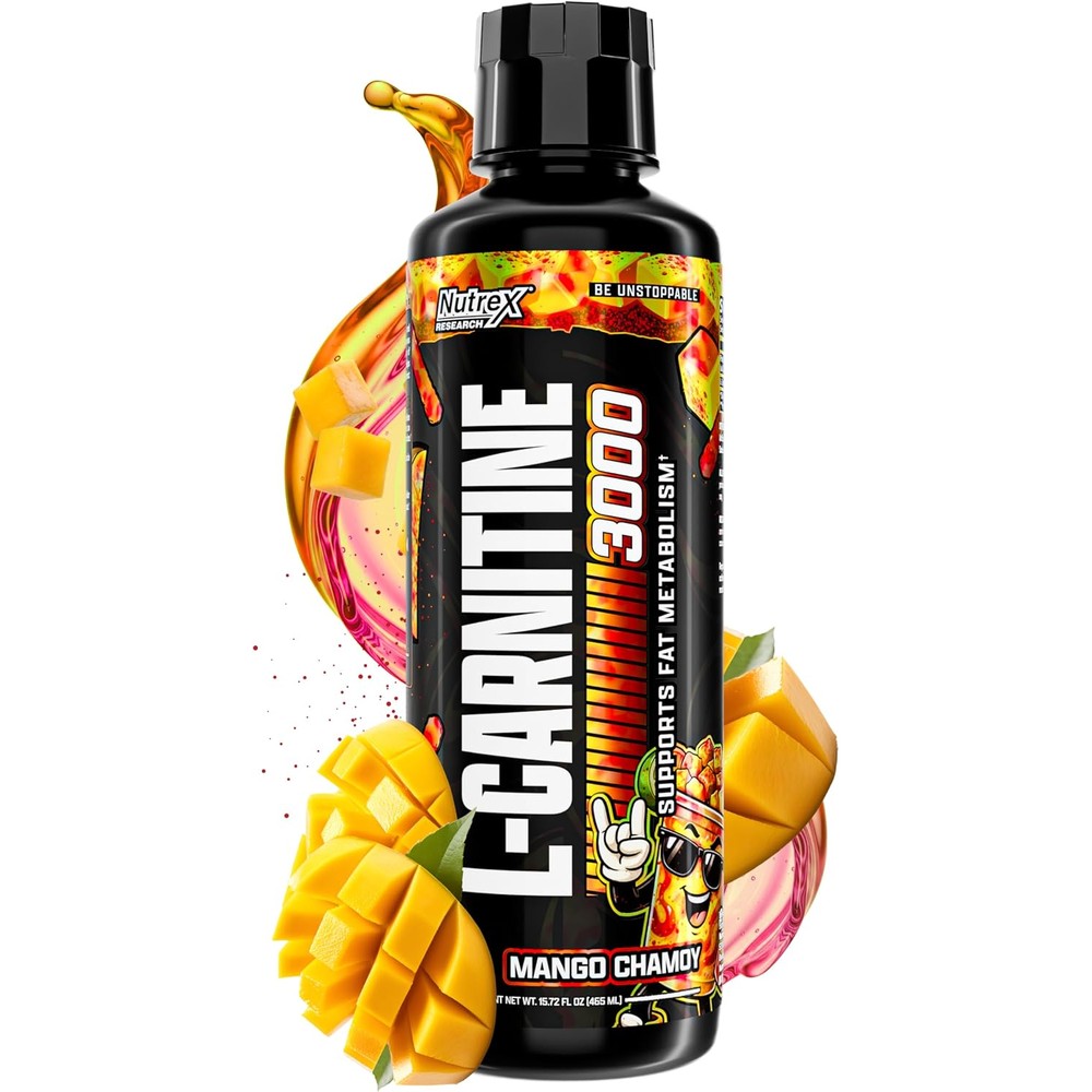 Nutrex Research Liquid Carnitine 3000 Stimulant Free Fat Loss Support Supplement Mango Chamoy 16 Fluid Ounce