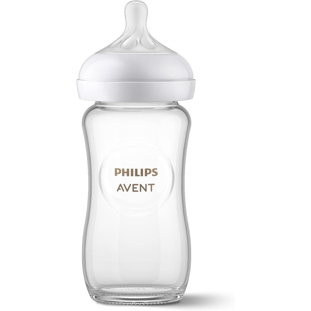Philips Avent Natural Glass Baby Bottle With Natural Response Nipple Medium Flow Flow 3 8 Fluid Ounces