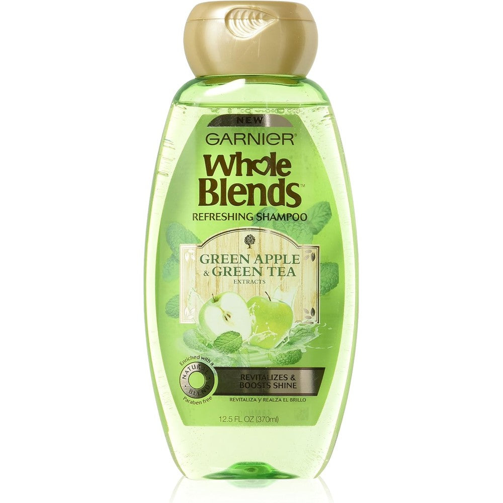 Garnier Whole Blends Refreshing Shampoo with Green Apple and Green Tea Extracts for Normal Hair 12.5 Fluid Ounce