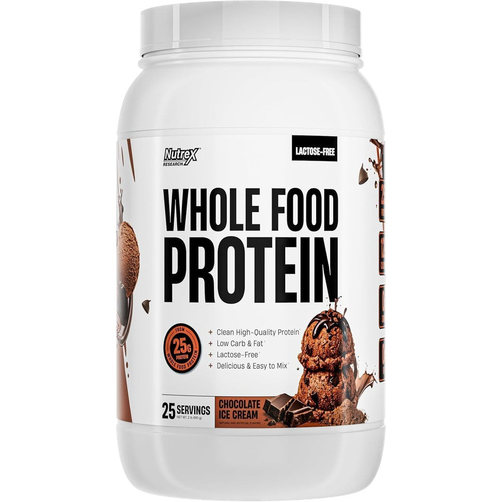 Nutrex Research Whole Food Protein Powder Chocolate Ice Cream 2 Pound 25 Servings
