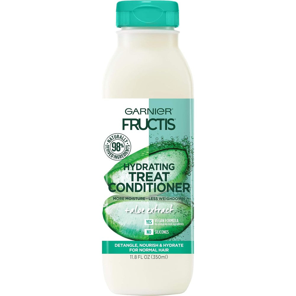 Garnier Fructis Hydrating Treat Conditioner, 98 Percent Naturally Derived Ingredients, Aloe, Hydrate for Normal Hair, 11.8 Fluid Ounces
