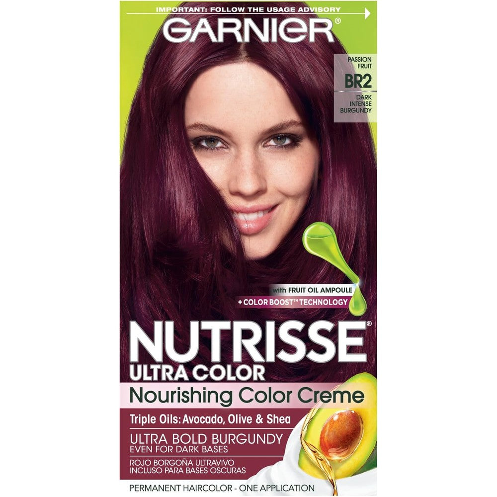 Garnier Nutrisse Ultra Color Nourishing Permanent Hair Color Cream BR2 Dark Intense Burgundy 1 Count