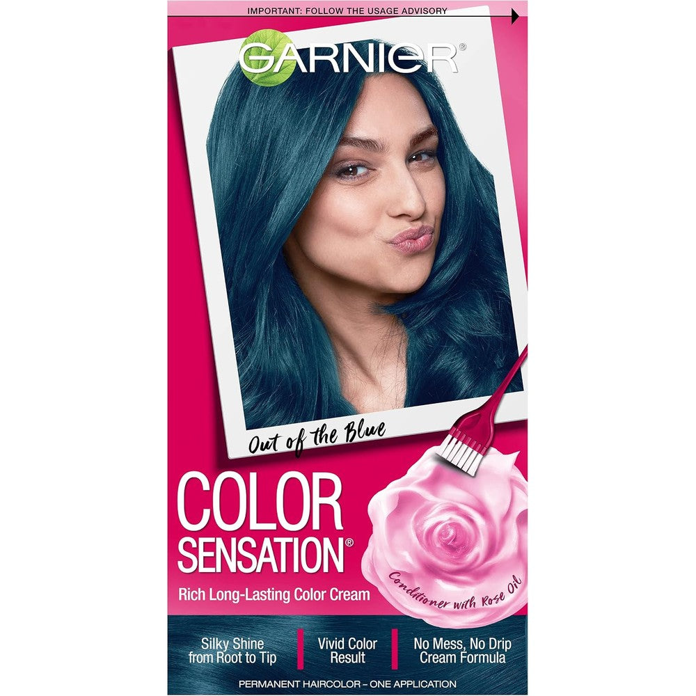 Garnier Color Sensation Hair Color Cream 6.17 Out Of The Blue Soft Teal Blue 1 Kit