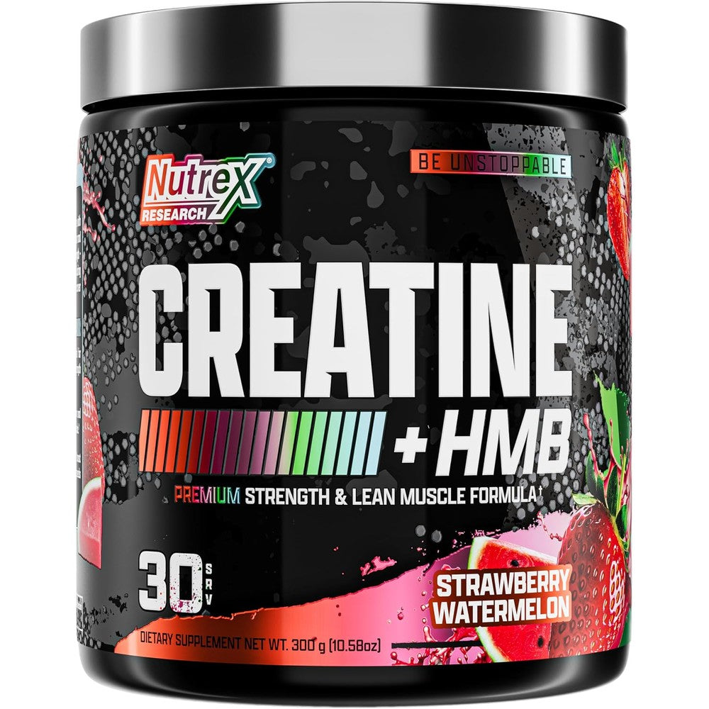 Nutrex Research Creatine HMB Powder Monohydrate For Muscle Growth Strawberry Watermelon 300 Grams 30 Servings