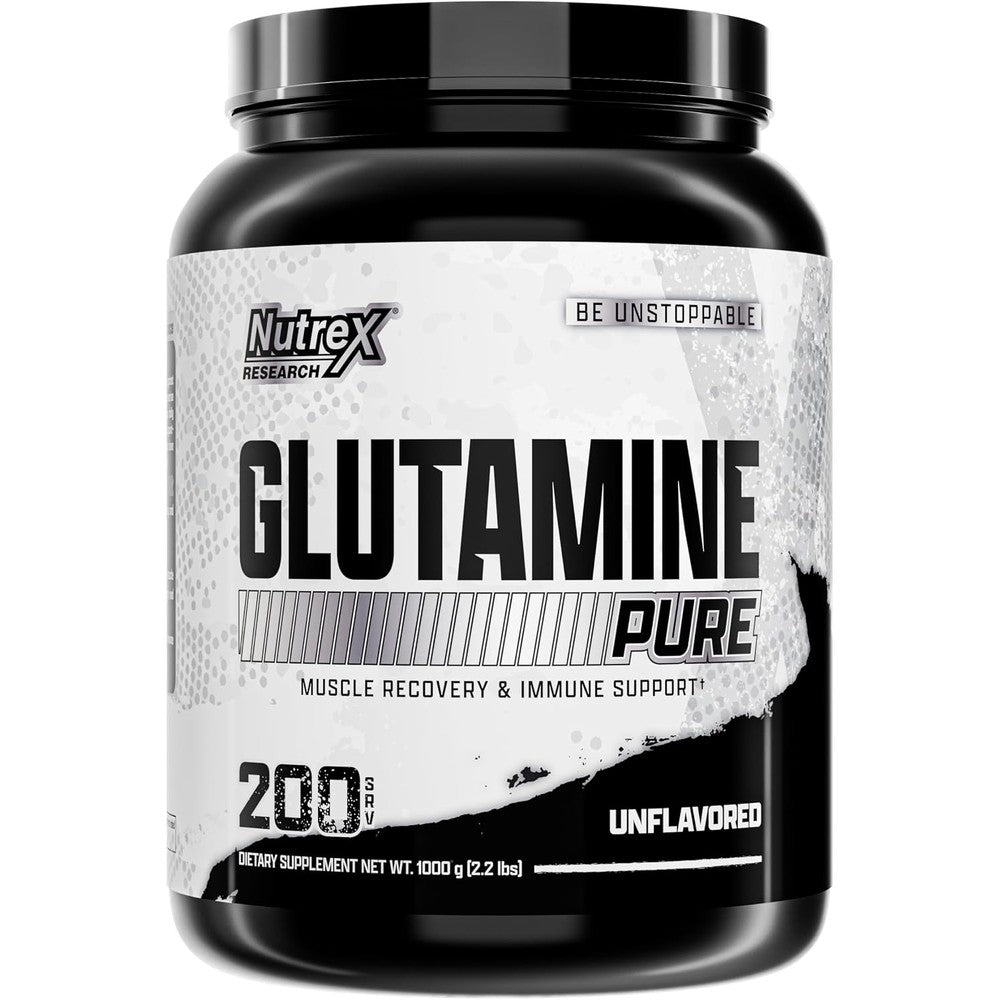 Nutrex Research L-Glutamine Powder Pure Unflavored Post Workout Recovery Supplement 1000 Grams 200 Servings