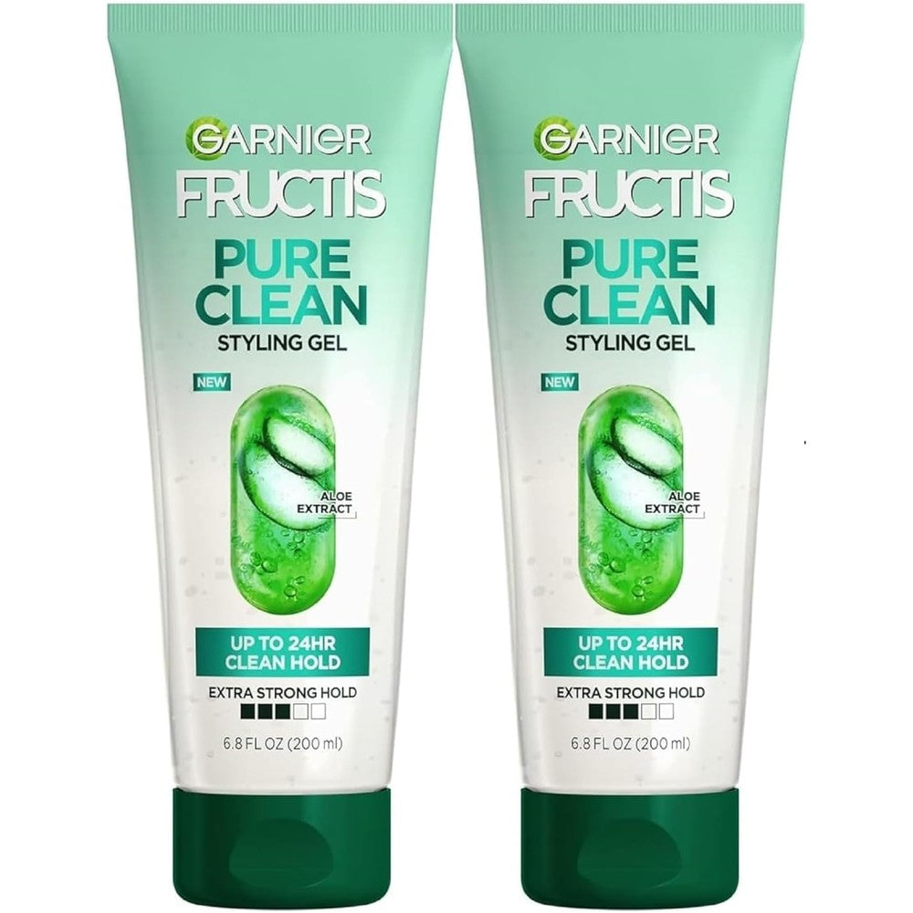 Garnier Fructis Style Pure Clean Styling Gel Extra Strong Hold 6.8 Fluid Ounce Pack of 2
