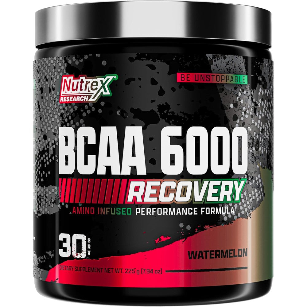 Nutrex Research BCAA Powder 6000 Amino Acids Supplement for Muscle Recovery Watermelon 225 Grams 30 Servings
