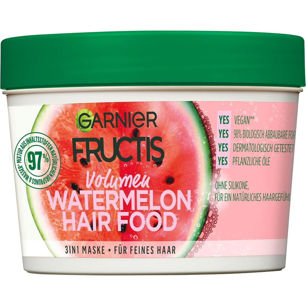 Garnier Fructis Watermelon Hair Food Moisturising 3-in-1 Mask For Fine Hair And Unrivalled Shine 390 ml