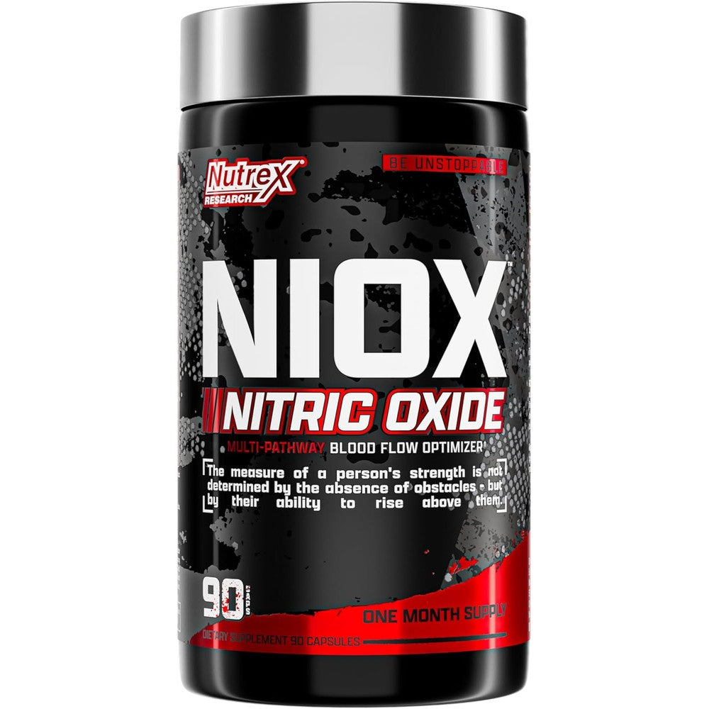 Nutrex Research NIOX Nitric Oxide Booster Pre Workout Pump Supplement Capsules With Arginine Nitrate And Vitamin C 90 Count