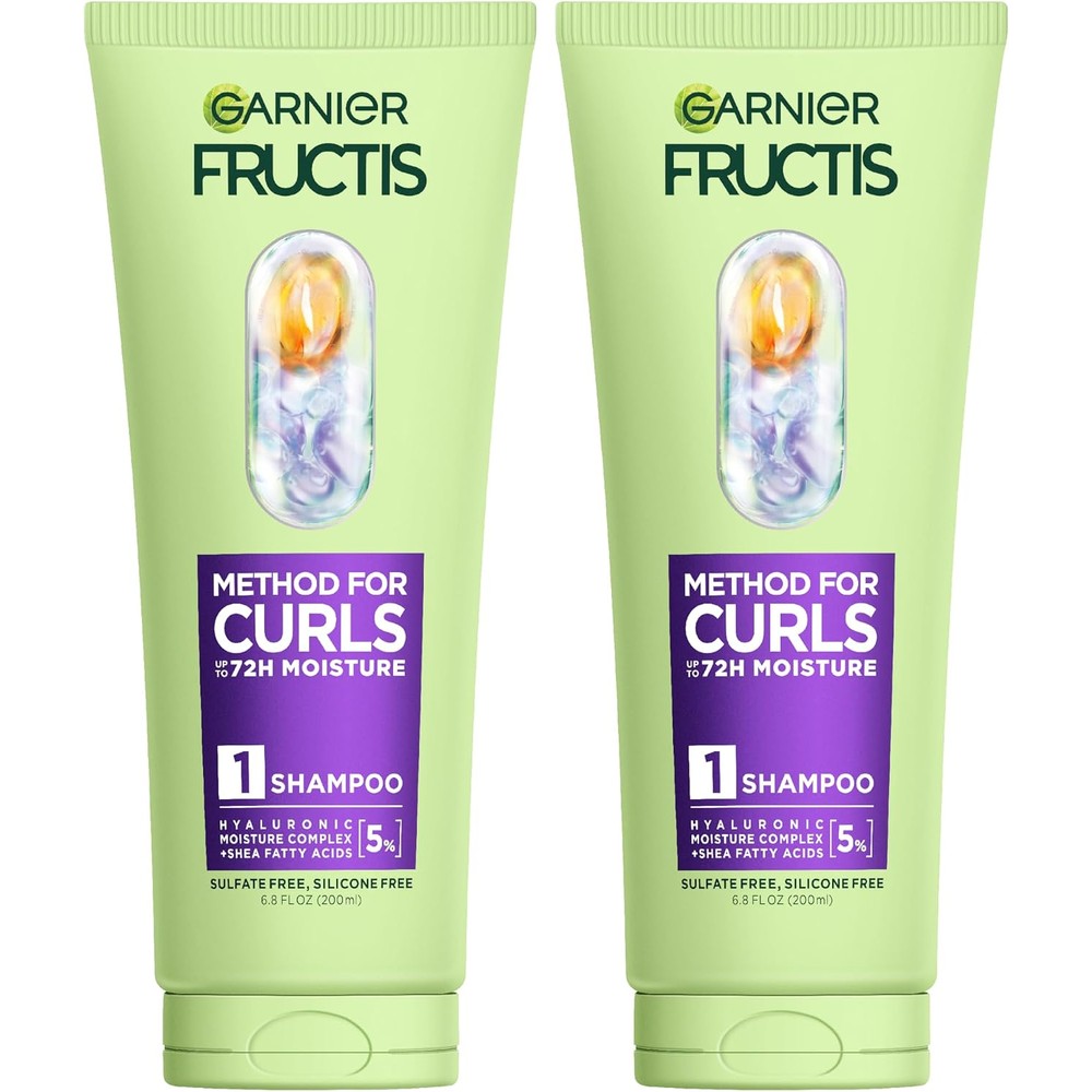 Garnier Fructis Method For Curls Moisture Filling Curly Hair Shampoo With Hyaluronic Moisture Complex 6.8 Fluid Ounces