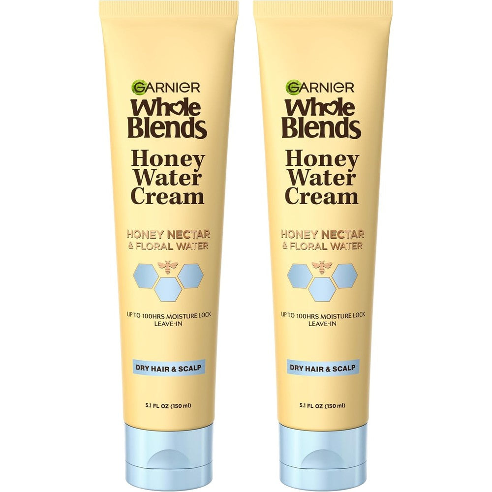 Garnier Whole Blends Honey Water Cream 100 Hours Moisture Lock For Dry Hair And Scalp Pack Of 2