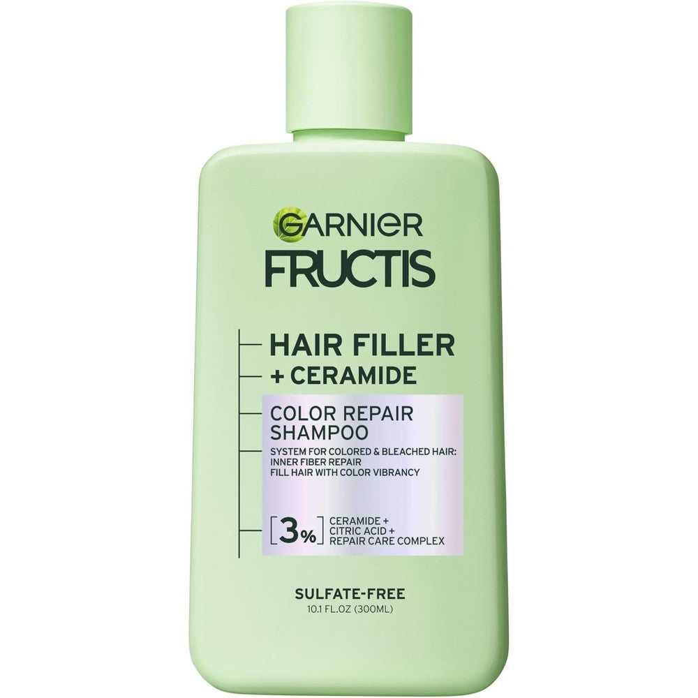 Garnier Fructis Hair Filler Color Repair Shampoo with Ceramide Smoothing And Sulfate Free Shampoo For Colored Bleached Hair 10.1 Fluid Ounces 1 Count
