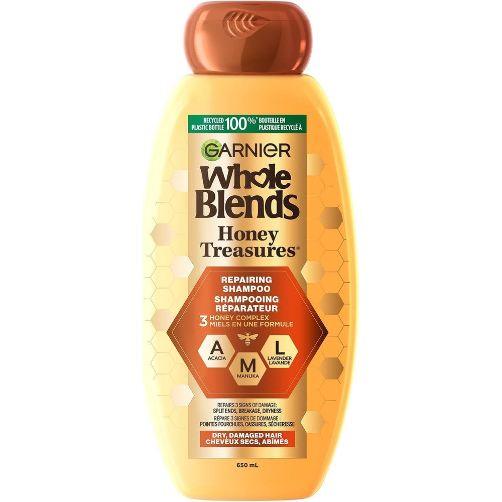 Garnier Whole Blends Repairing Shampoo Honey Treasures For Damaged Hair 22 Fluid Ounce Pack of 1