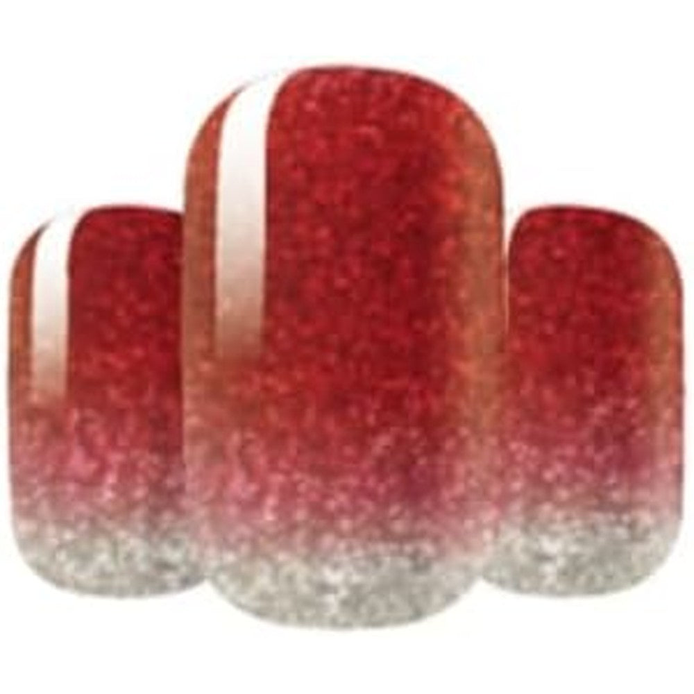TheDelightedDaisy Crazy Liberty Pet Nail Polish Wraps Red Glitter Ombre Non Toxic Eco Friendly Zero Drying Time 16 Count
