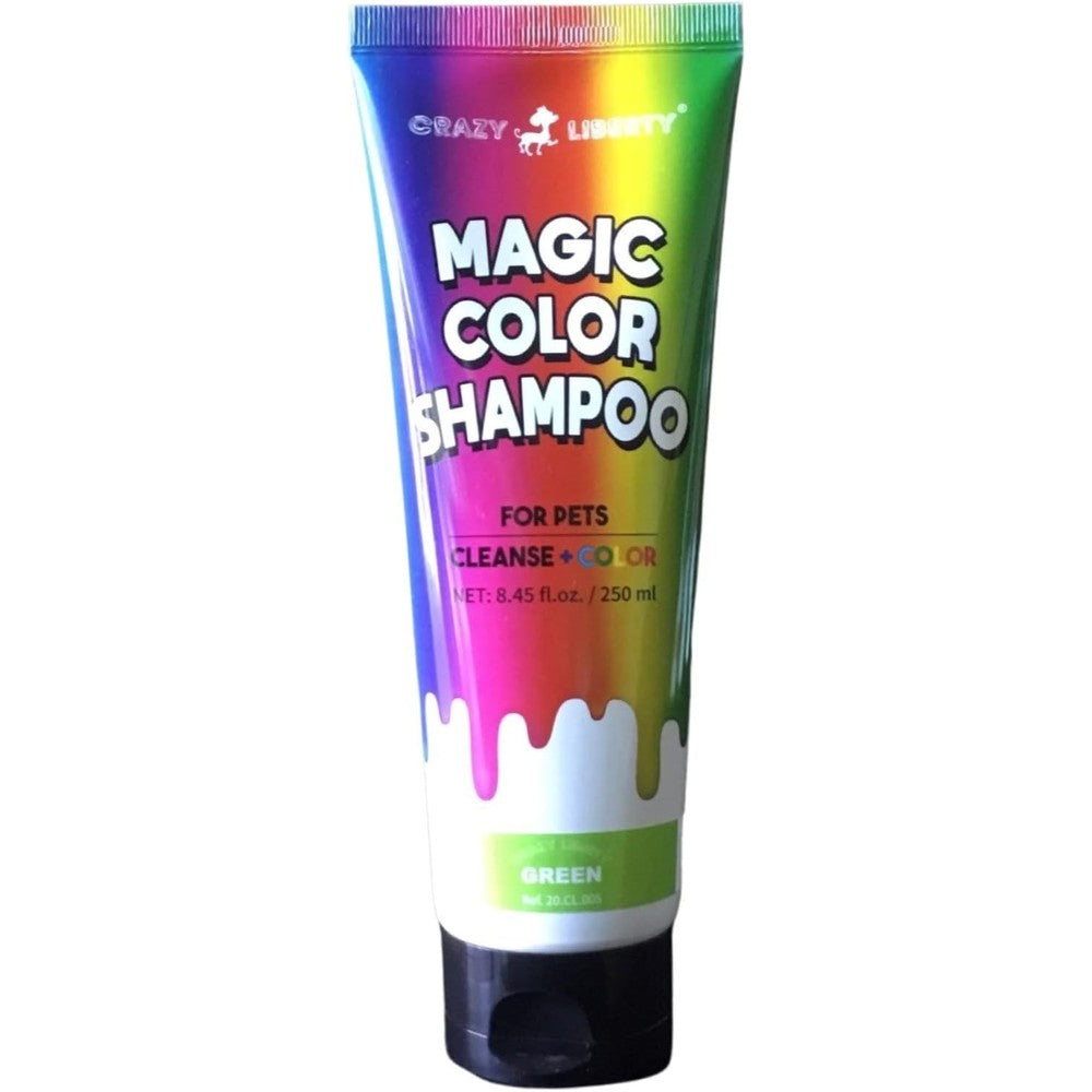 Warren London Crazy Liberty Magic Color Shampoo Green Semi Permanent Pet Hair Dye 8.45 Fluid Ounce
