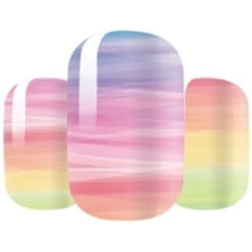 Crazy Liberty Pet Nail Polish Wraps Rainbow Design Non-Toxic Zero Drying Time Pet Safe Dog Nail Stickers Set 16 Strips