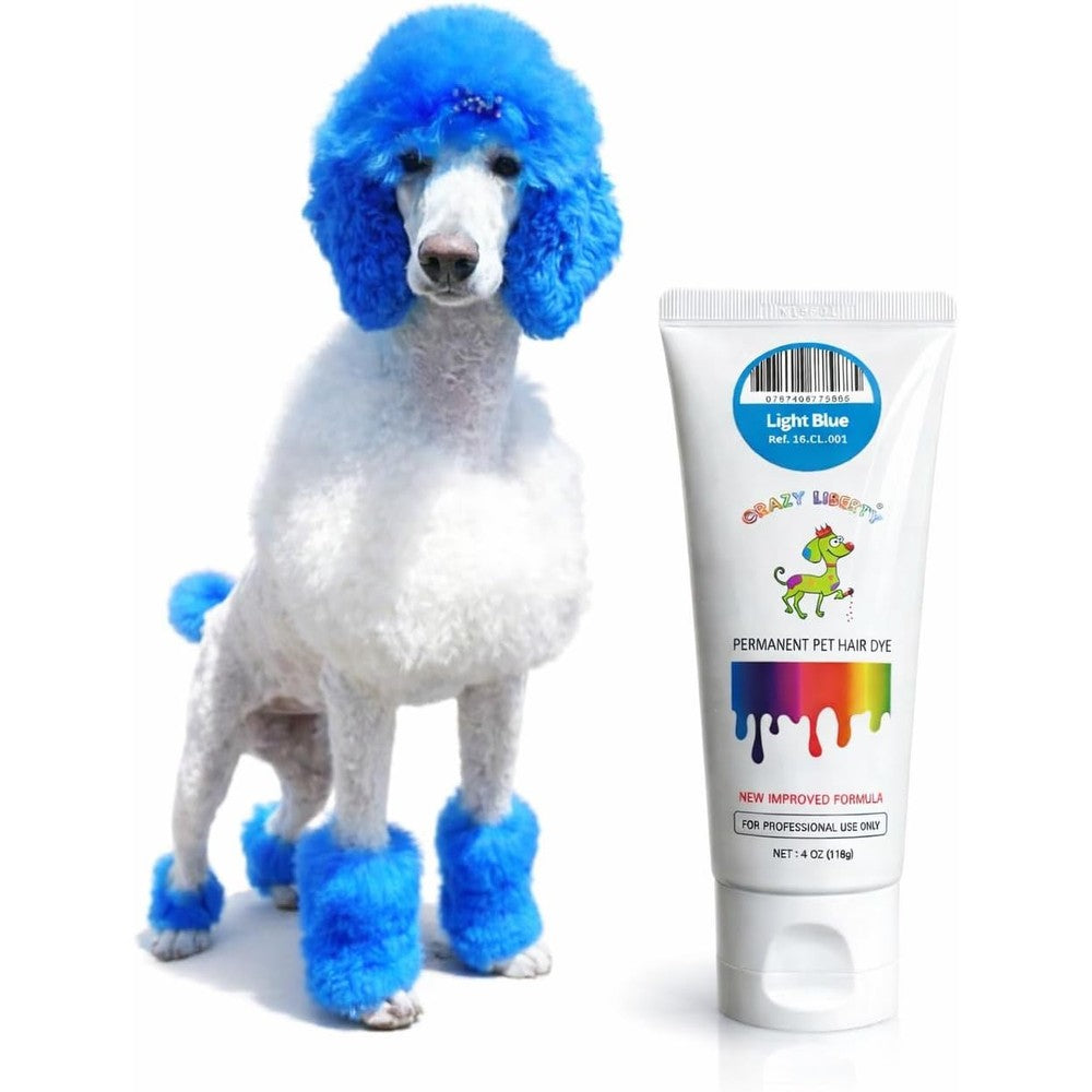 Crazy Liberty Permanent Pet Hair Dye Light Blue Professional Grooming Color Gel For Dogs And Horses 4 Fluid Ounce