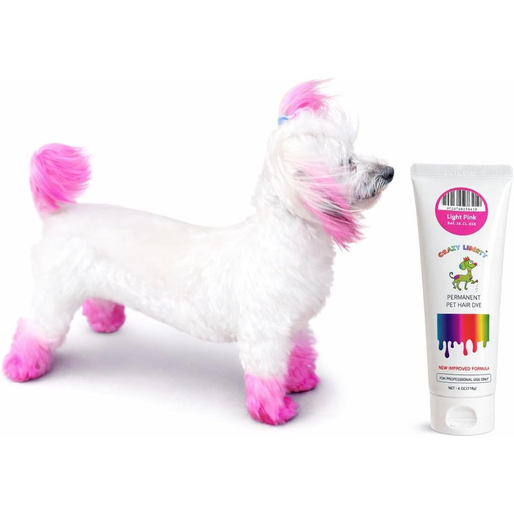 Crazy Liberty Dog Hair Dye Light Pink 4 Fluid Ounce Non Toxic Pet Safe Permanent Hair Color Gel For Dogs And Horses