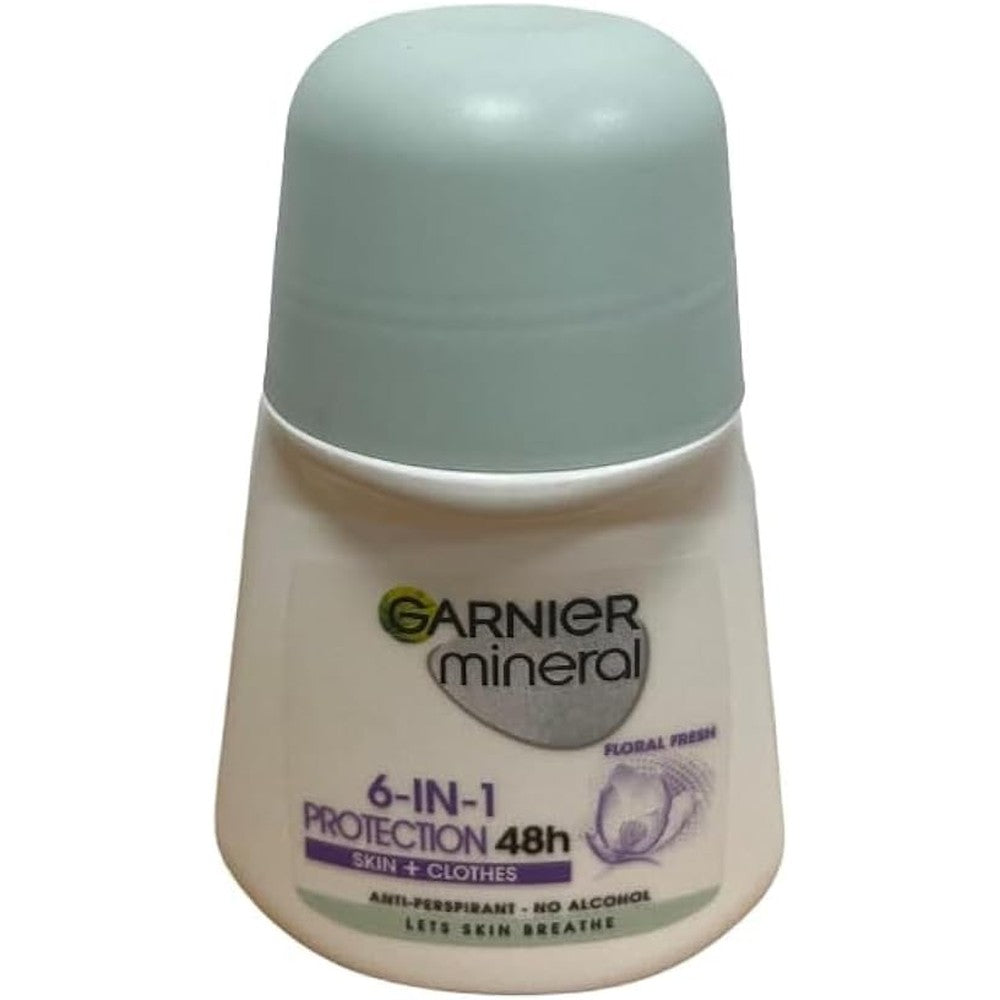 Garnier Mineral Roll On Antiperspirant Deodorant 48 Hours Protection Floral Fresh 50 Milliliters