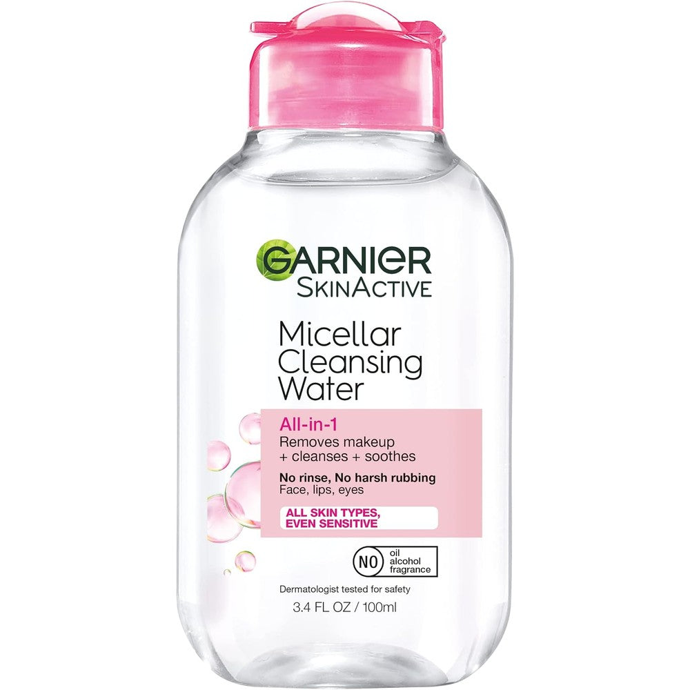 Garnier SkinActive Micellar Cleansing Water All-in-1 Makeup Remover and Facial Cleanser For All Skin Types 3.4 Fluid Ounce