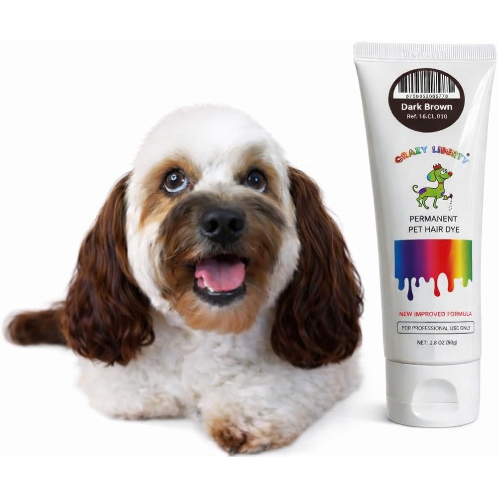 Crazy Liberty Permanent Pet Hair Dye Gel for Dogs and Horses Dark Brown 2.8 Fluid Ounce