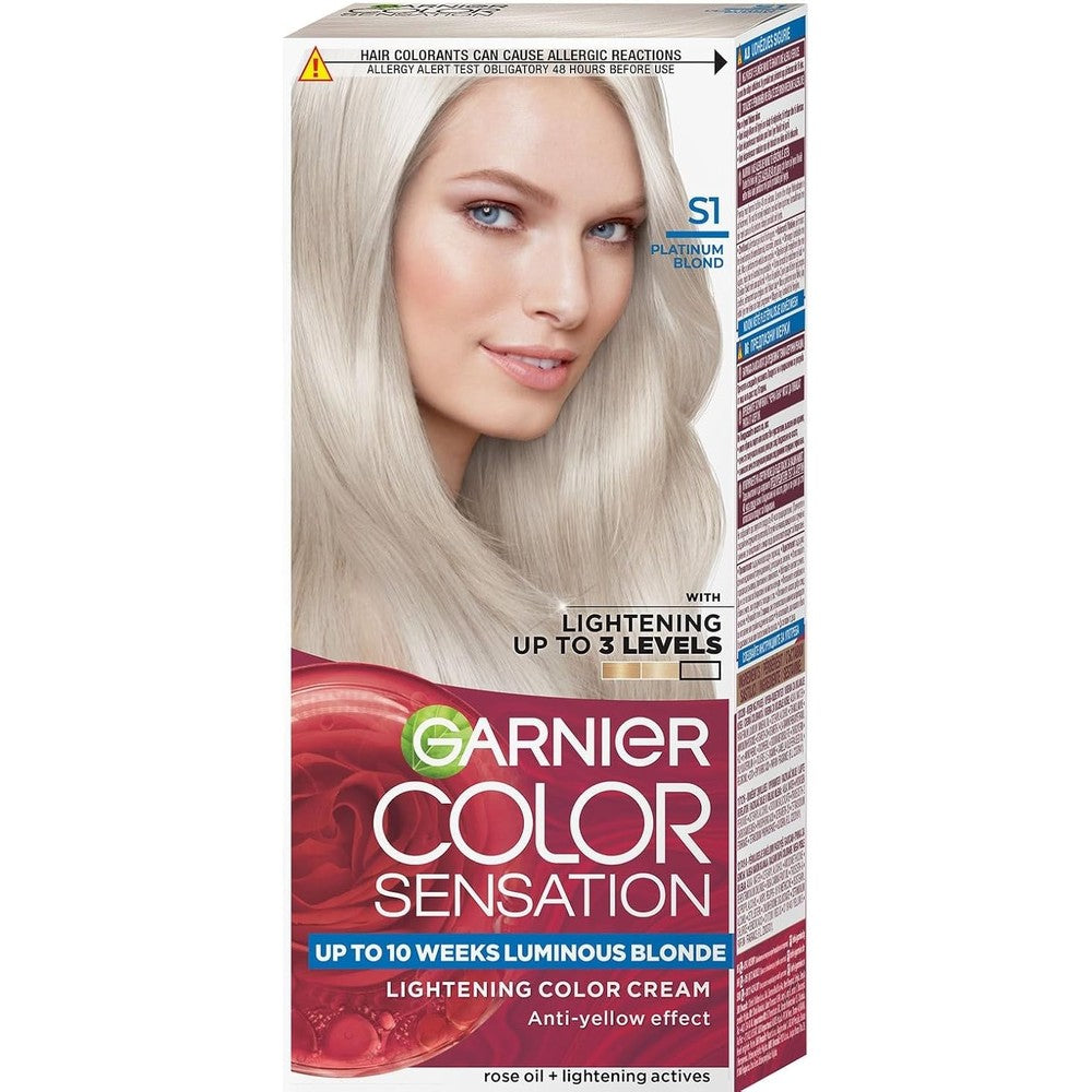 Garnier Color Sensation Permanent Hair Coloring Cream S1 Platinum Blond Pack Of 2
