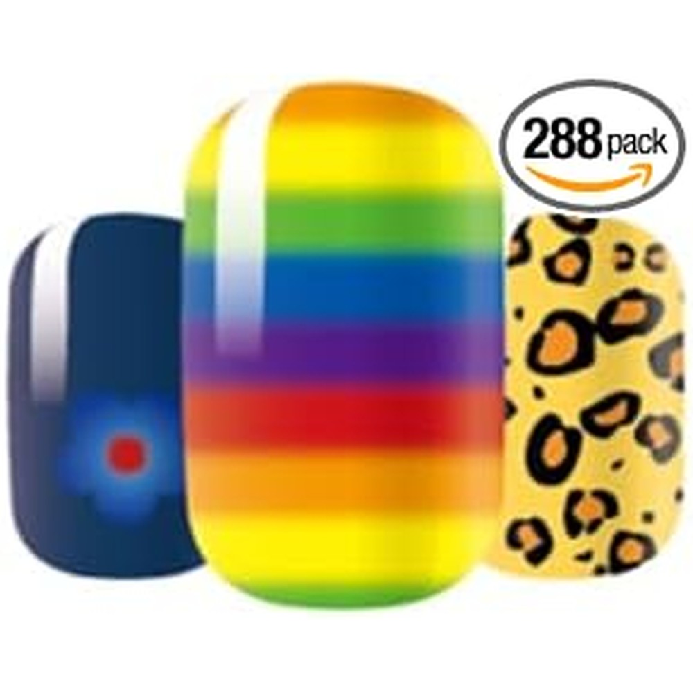 Crazy Liberty Pet Nail Wraps Assorted Patterns Non-Toxic Self-Adhesive Nail Polish Stickers Pack Of 288 Wraps