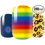 Crazy Liberty Pet Nail Wraps Assorted Patterns Non-Toxic Self-Adhesive Nail Polish Stickers Pack Of 288 Wraps
