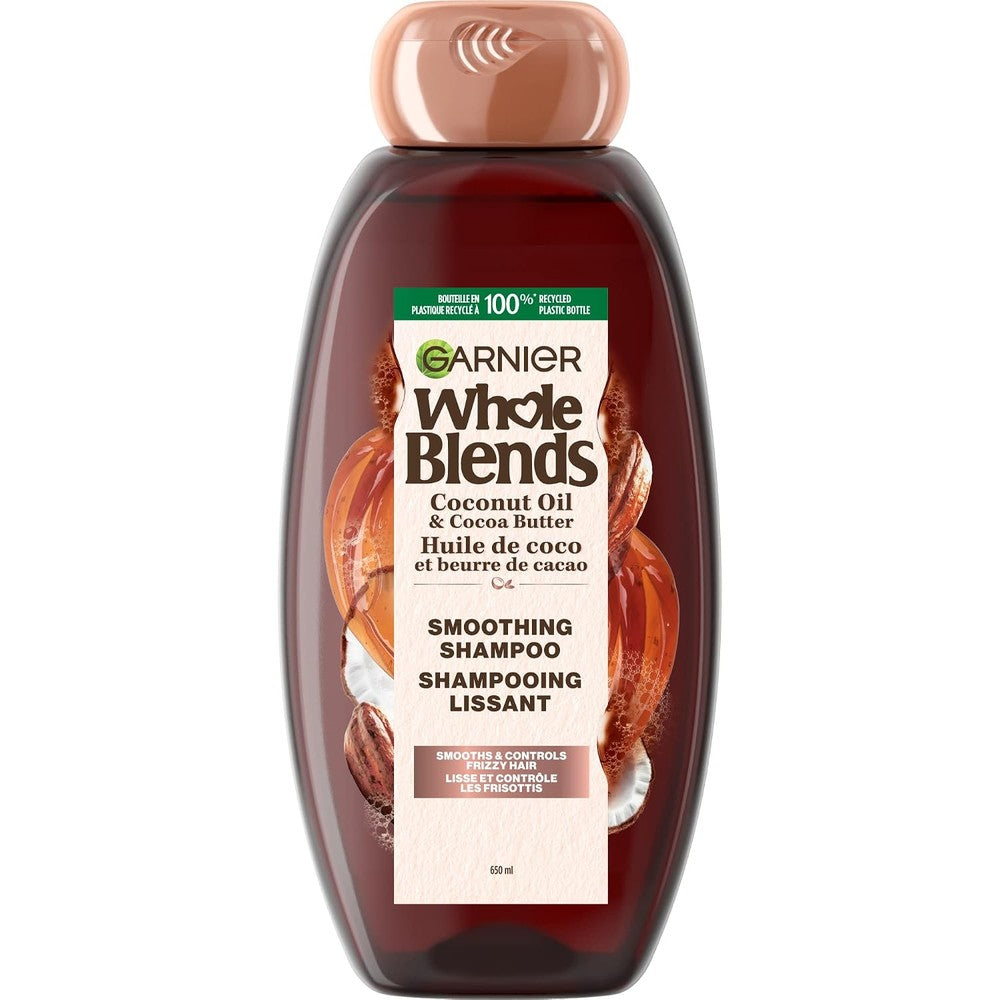 Garnier Whole Blends Smoothing Shampoo With Coconut Oil And Cocoa Butter Extracts For Frizzy Hair 22 Fluid Ounce 1 Count
