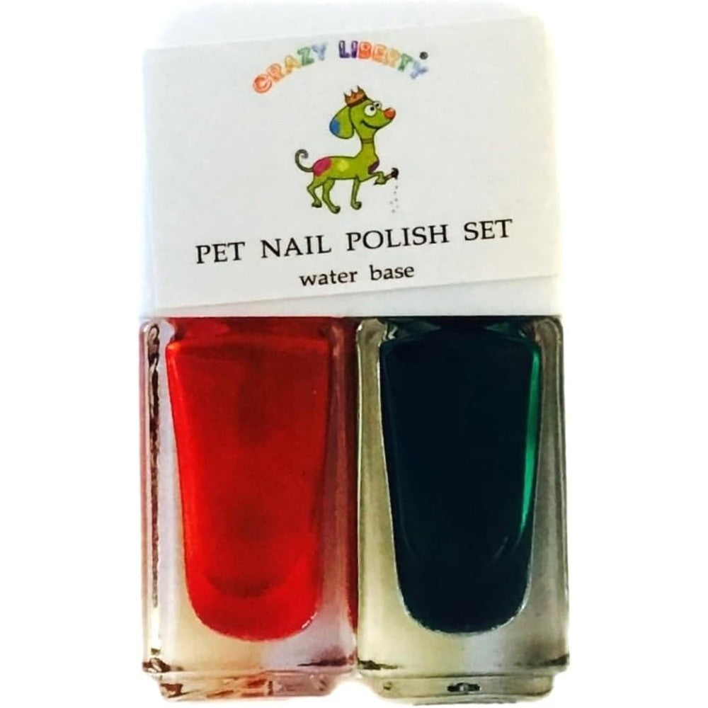 Crazy Liberty Pet Nail Polish Set Non Toxic Water Based Long Lasting Pet Safe Dog Nail Polish Red And Green Two Bottles Zero Point Seventeen Ounce ...