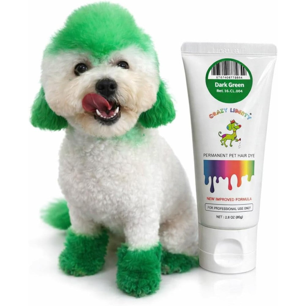 Crazy Liberty Permanent Pet Hair Dye Dark Green Professional Grooming Color Gel For Dogs And Horses 2.8 Fluid Ounces