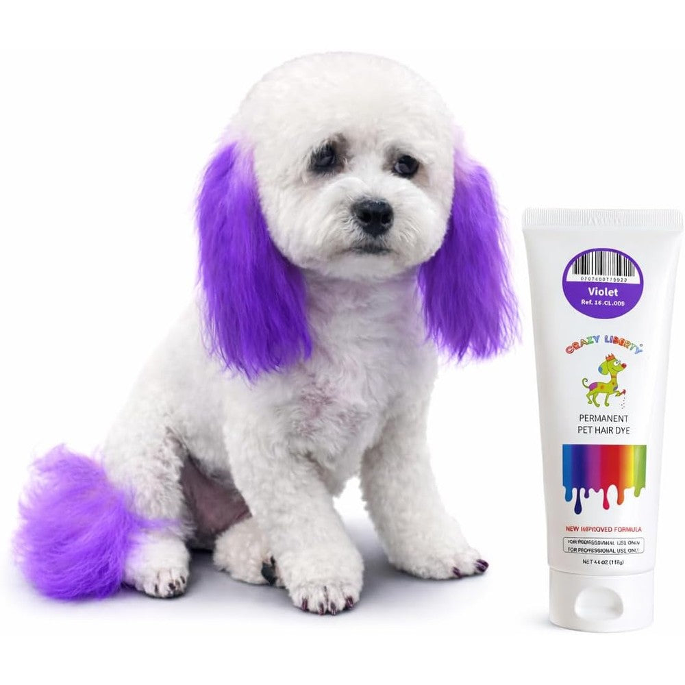 Crazy Liberty Permanent Pet Hair Dye For Dogs And Horses Violet Professional Grooming Color Gel 4 Fluid Ounces