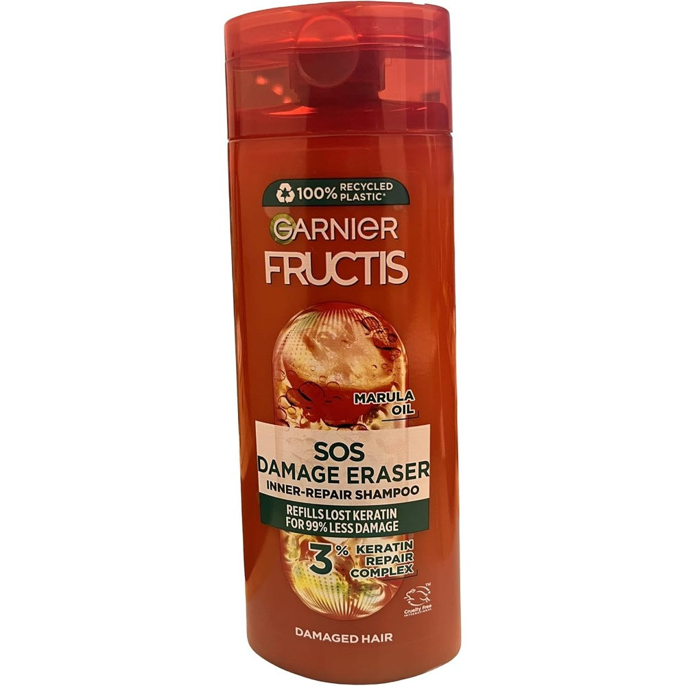 Garnier Fructis SOS Damage Eraser Shampoo Infused With Amla Oil And Liquid Keratin For Distressed And Damaged Hair 250 Milliliters