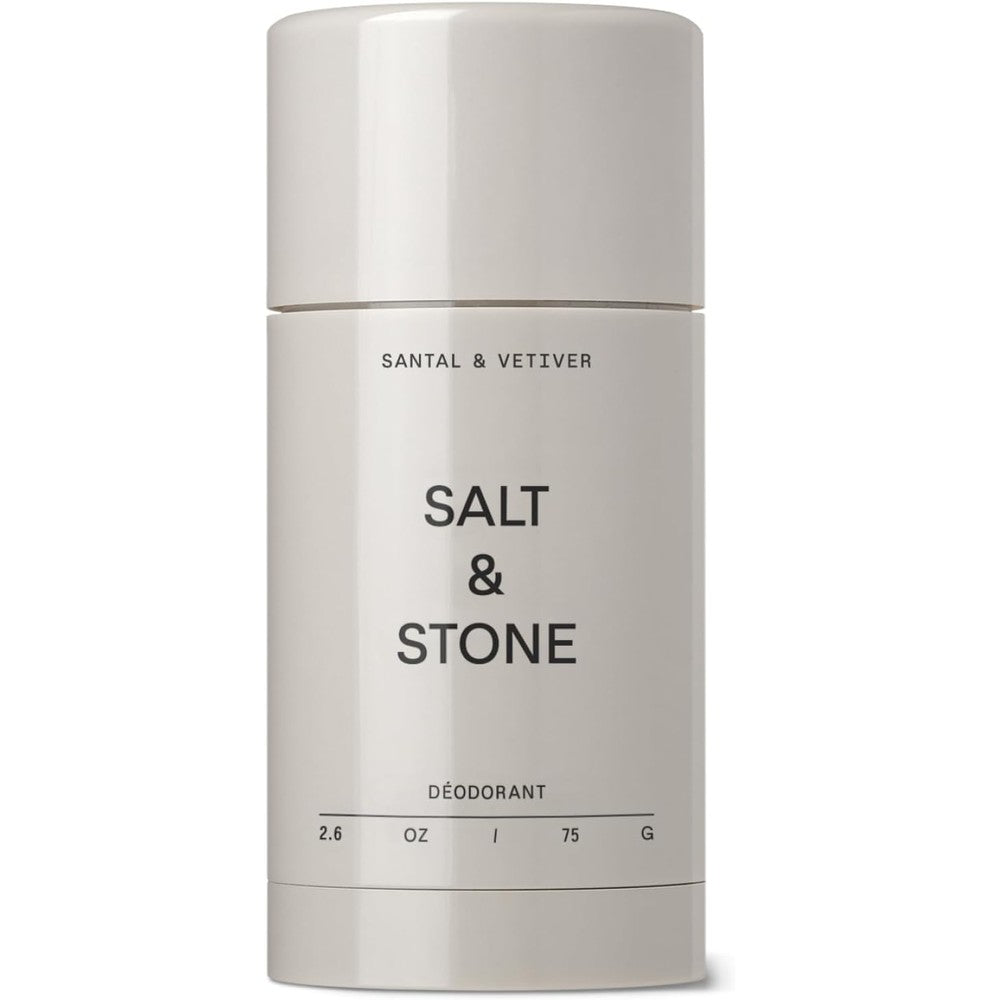Salt & Stone Aluminum-Free Deodorant, Women & Men Santal & Vetiver 2.6 oz | Extra Strength 48 Hour Protection, Gender Neutral Scent, Made with Niacinamide, Spirulina, Magnesium & Antioxidants