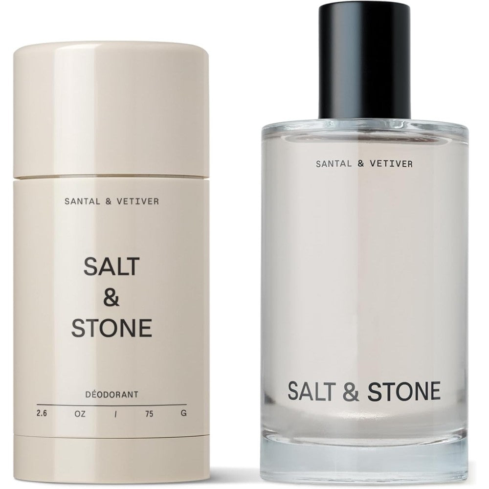 Salt And Stone Signature Duo Deodorant And Body Mist Santal And Vetiver 48 Hour Protection Set