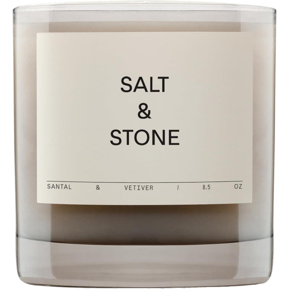 Salt And Stone Santal And Vetiver Scented Candle Natural Coconut And Soy Blend Wax 8.5 Ounce