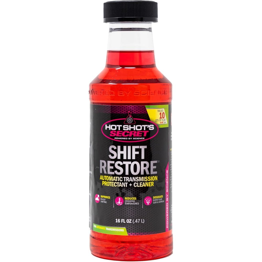 Hot Shot's Secret Shift Restore Automatic Transmission Additive Minimizes Friction And Eliminates Rough Shifting 16 Fluid Ounces