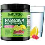 Naturelo Magnesium Powder Whole Food Calm Raspberry Lemon Flavor 85 Servings 15 Ounces
