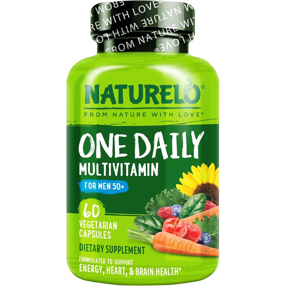 Naturelo Mens Multivitamins For Men 50 Plus One Daily Multivitamin With Vitamins Minerals And Organic Whole Foods 60 Vegetarian Capsules