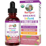 MaryRuth's USDA Organic Infant Multivitamin Drops With Iron Vegan 2 Fluid Ounces