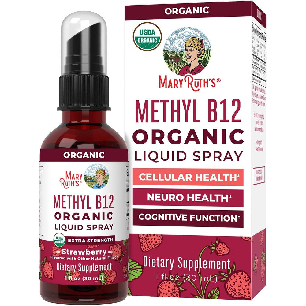 MaryRuth Organics Vitamin B12 Liquid Spray Strawberry Flavor 720 Micrograms 1 Fluid Ounce